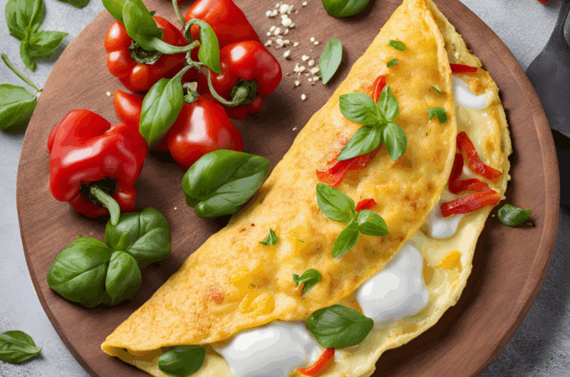 Omlet z papryką i mozzarellą - szybkie śniadanie w nietolerancji histaminy